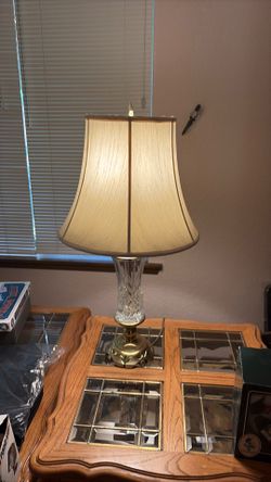 Crystal and brass lamps.