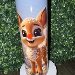 Rudolf The Red Nose Rain deer Tumbler 