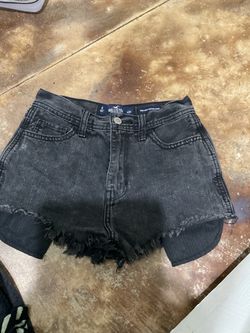 Hollister High-Rise Vintage Denim Shorts size  0 - 24 dark gray