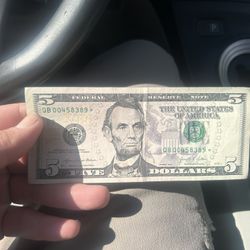 Star Note $5 Lincoln Rare Special Edition 