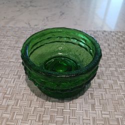 Vintage EO Brody Green Glass Candle Holder 