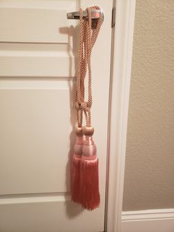 New 2x pink curtain tiebacks