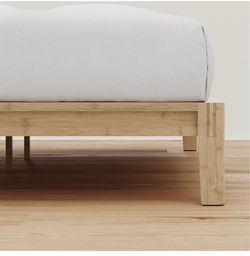 Resident Bamboo Platform Bed Frame with Pine Slats, Natural Finish