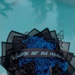 Eternal Rose Bouquet 💙🖤🩵