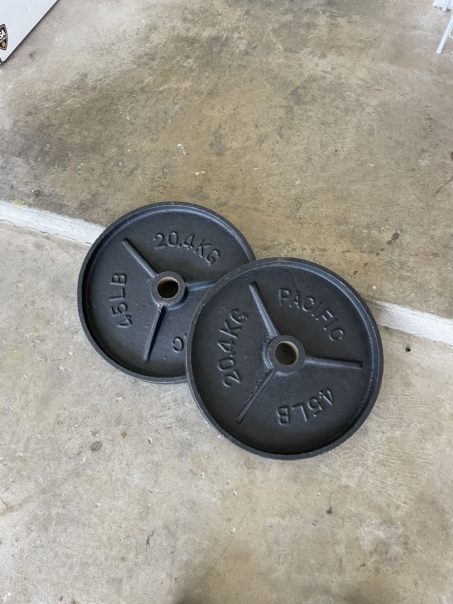 Two 45lb Iron Weight Plates for Sale in Oceanside, CA OfferUp