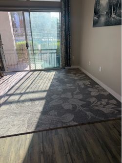 Gray Floral Area Rug