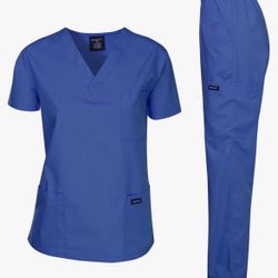 Dagacci Scrubs Medical Uniform Women and Man Scrubs Set Medical Scrubs Top and Pants