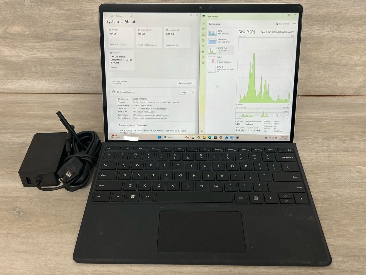 Microsoft Surface Pro 8 i5-1135G7 8GB 1TB SSD 13" Tablet Bundle w/ Keyboard (PO1022116)