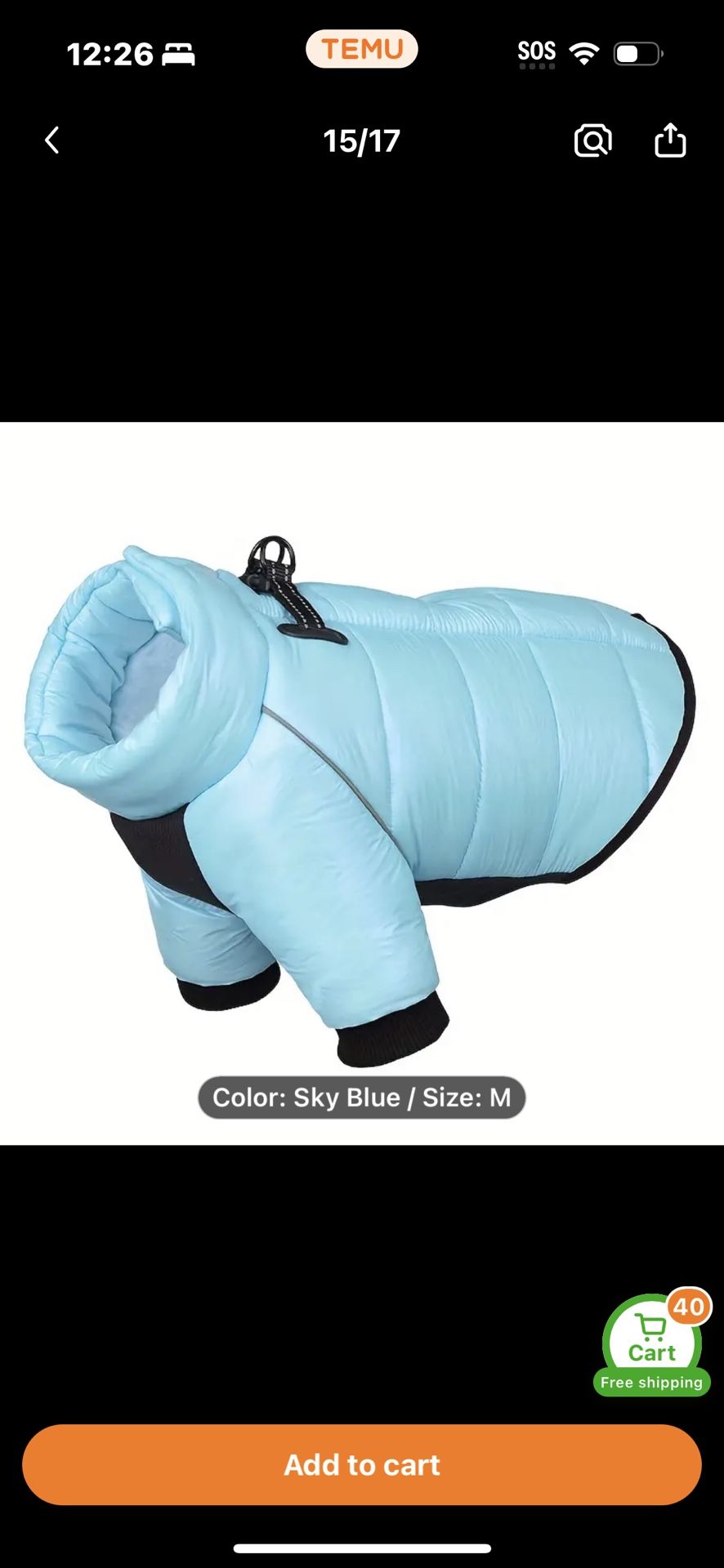 Snow Suit/Rain Coat For Dogs In Size:M