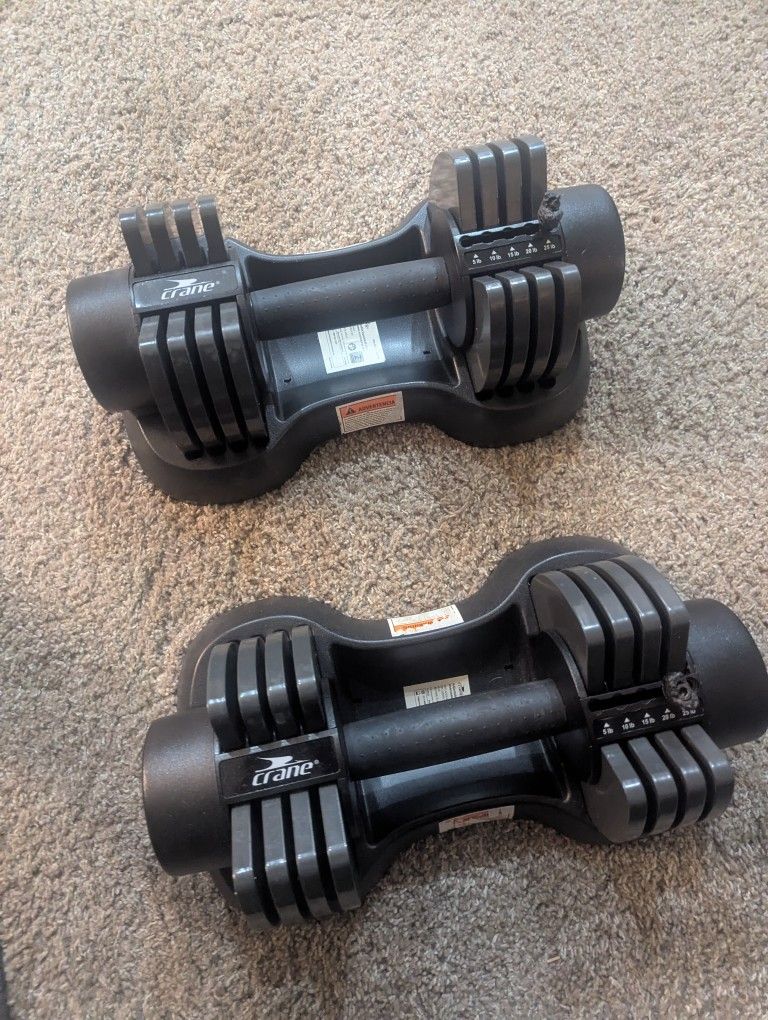 Crane Adjustable Dumbbells Set - 5-25lbs