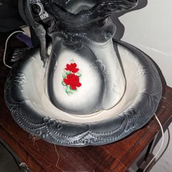 Antique Ironstone Pitcher And Bowl