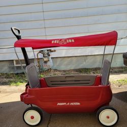 RADIO FLYER WAGON WITH STEP2 CANOPY 