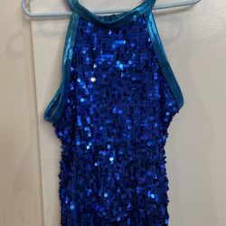Sequins royal blue halter girls top size 5–7
