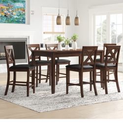 7 Piece Counter Height/ Solid Wood Dining
