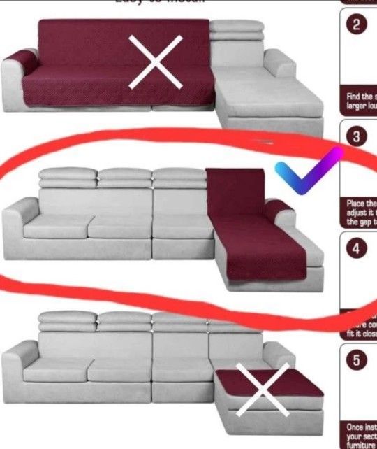 NEW! 1 Piece only-Waterproof Sectional Couch Cover, Reversible *see pics & details*
