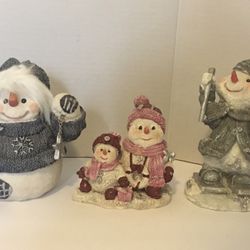Adorable Holiday Snowman Family Set 