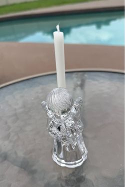 Vintage Mikasa Crystal Glass “Sweet Angel” Candle Holder Figurine Austria