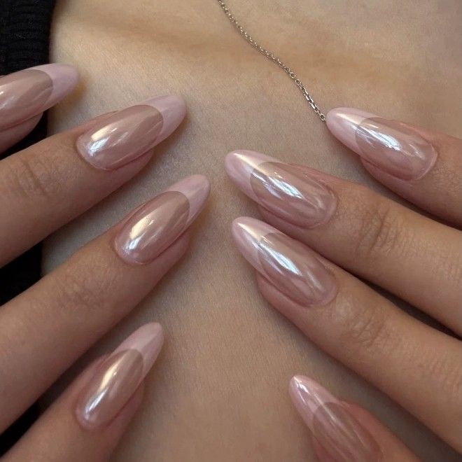 Hailey style Pure handmade wearable nail French nail patches,Aurora nail