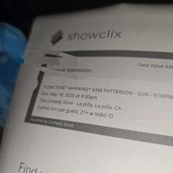 *SOLD OUT* KAM PATTERSON - SUN - 9:30PM