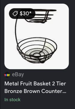 BLACK 2 TIER FRUIT BASKET