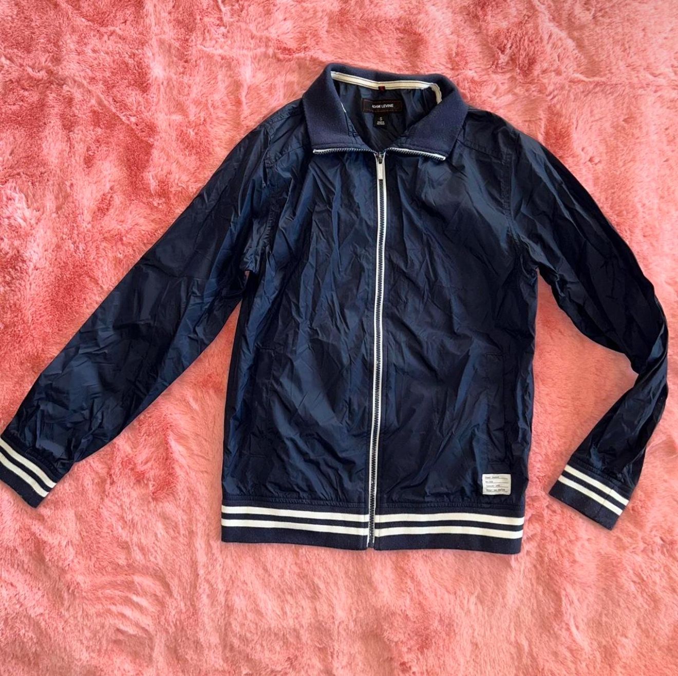Navy blue Adam Levine zip up windbreaker