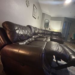 Living Spaces Sectional Leather Sofa Chair