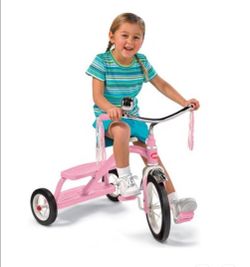Radio Flyer, Classic Pink Dual Deck Tricycle, 12" Front Wheel, Pink, Kids Ages 2.5 - 5 Years