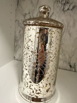 Mercury Glass Jar with Lid