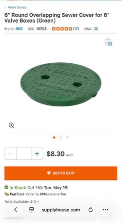 New 6" Round Sewer Cover for 6" Valve Boxes