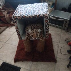 Leopard Print Cat Cubby 