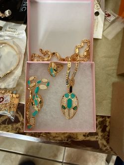 Snake Head Jewelry Set Necklace Bracelet Ring