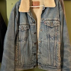Vintage LEVIS White Denim Trucker Jacket