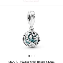 New Pandora Stork & Twinkling Dangle Charm