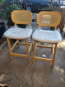 Boho Style Barstools Set Of 2 24in