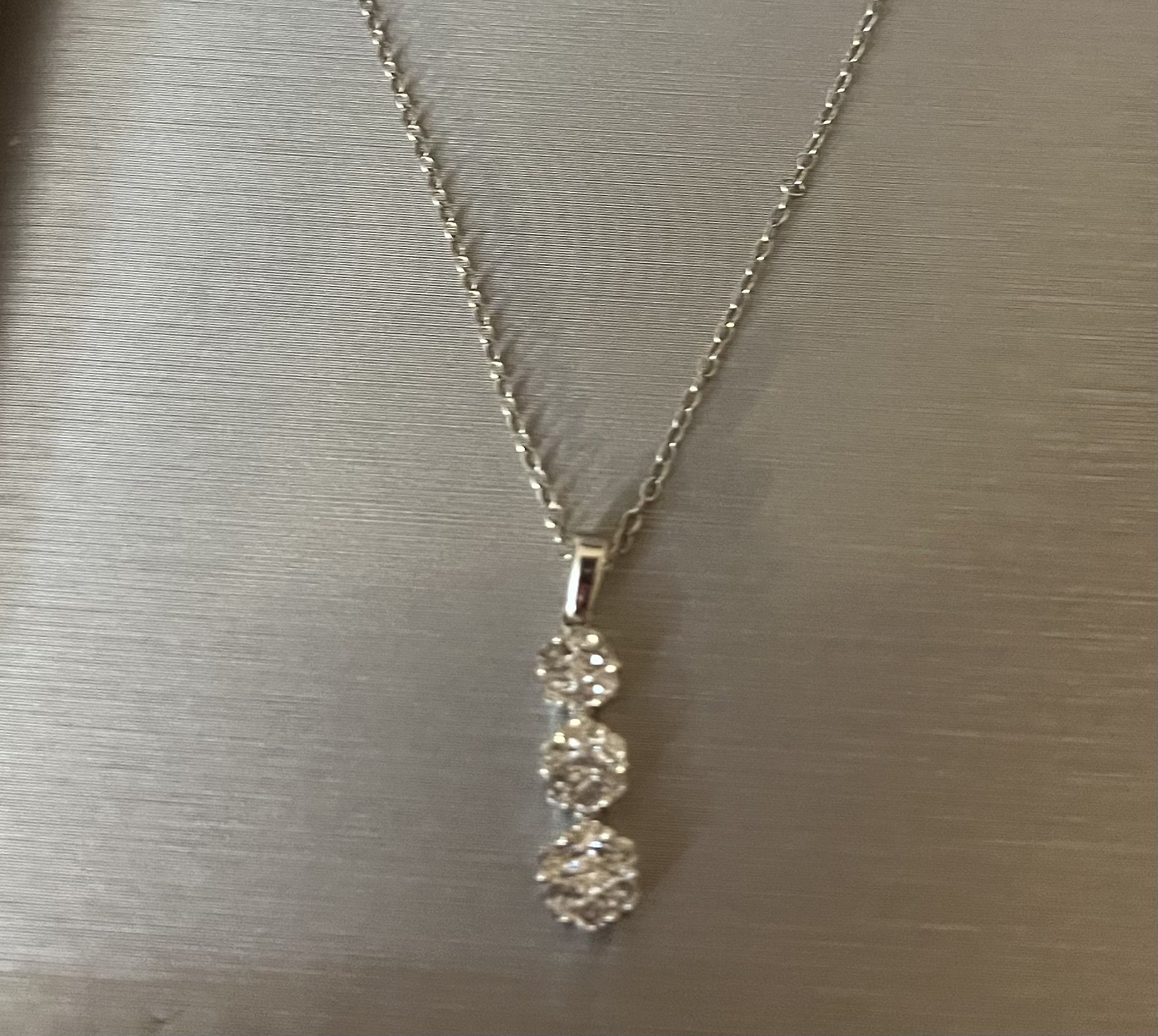 1/2 CT white gold multi diamond necklace
