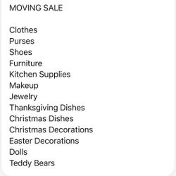 Moving Sale 