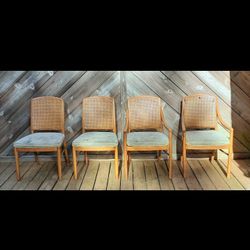 Drexel Cain Back Chairs Wood Vintage Need Help