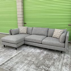 *Free Delivery* Large Oversized Gray Modern Sectional Couch Sofa