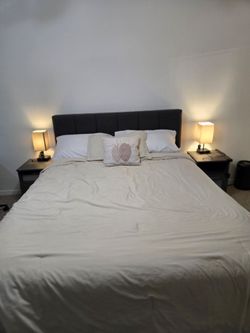 Queen Bed with nightstands (no mattres)