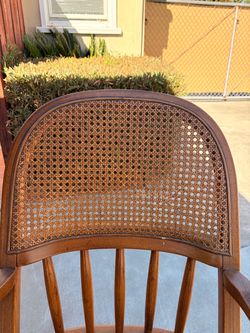 Vintage rattan swivel desk chair