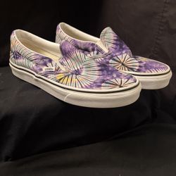 VANS Tye Die Colored Purple Slide On Sneakers W Sz 7 M Sz 5.5