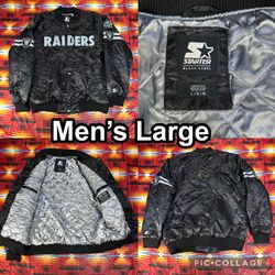 Starter Oakland L.A. Vegas Raiders Vintage Satin Football Jacket Men’s Large