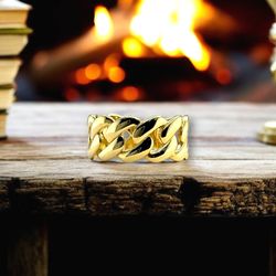 14kt 6.80g Yellow Gold Cuban Style Ring