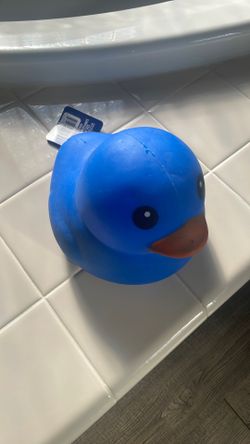 Blue squishy duck