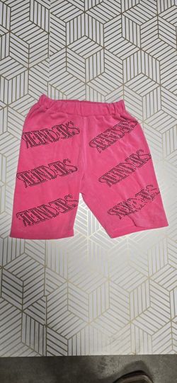 Pink Reinders sweatshorts with rhinestone logo large