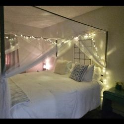 BED FRAME ONLY WITH CANOPY COVER
