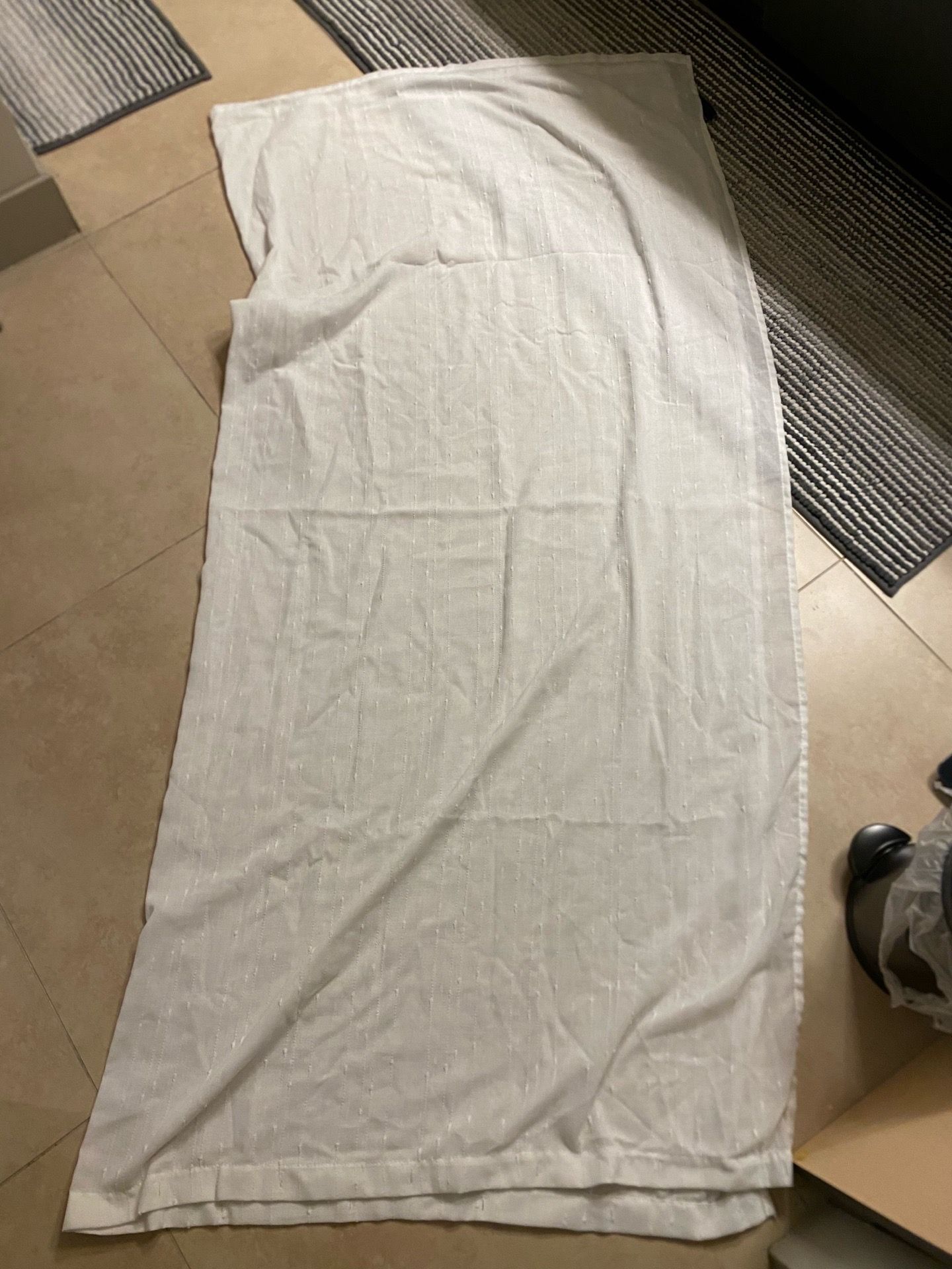 Lucky Brand White Patterned Shower Curtain