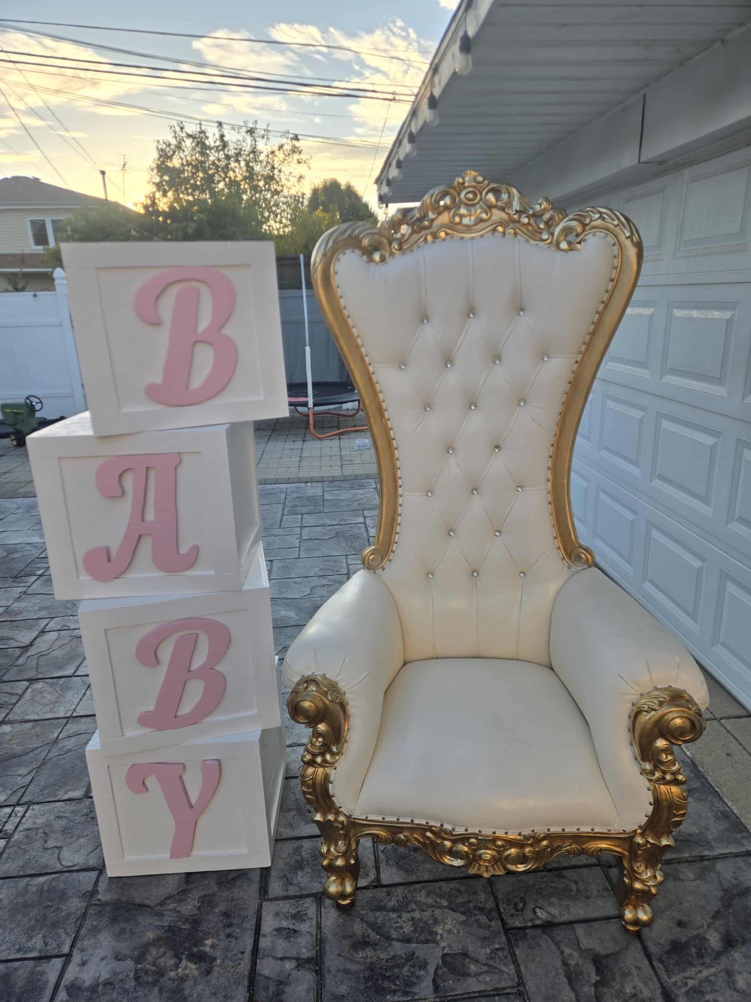 Throne Chair,Baby Shower,Wedding,Baptism,Quinceañera,Quince Años,baby Clothes,diapers,wipes,_,