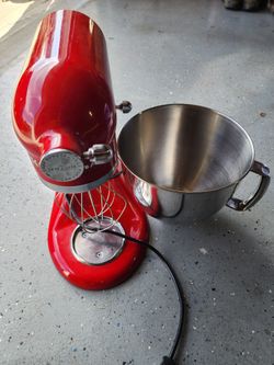 KitchenAid Stand Mixer Red with Bowl and Whisk
