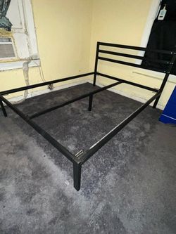Black Metal Bed Frame with Headboard